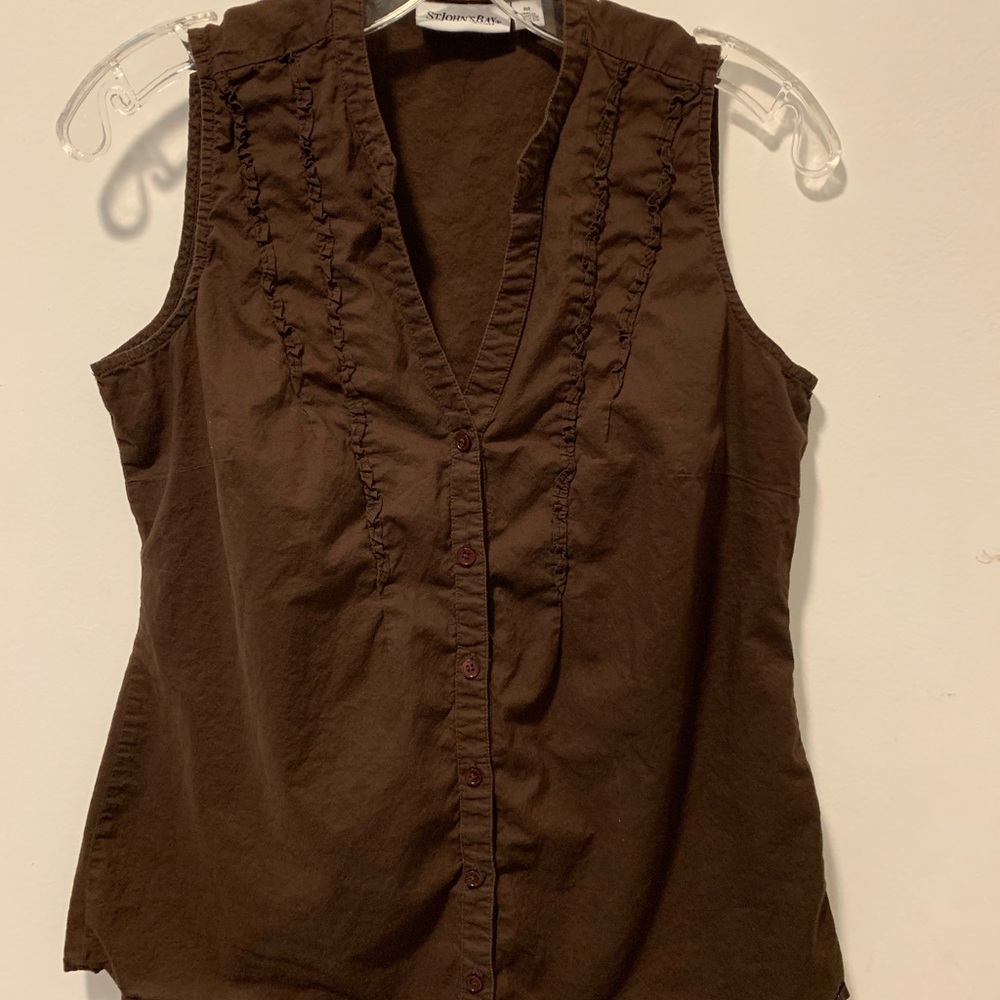 St. John’s Bay Sleeveless Brown Top